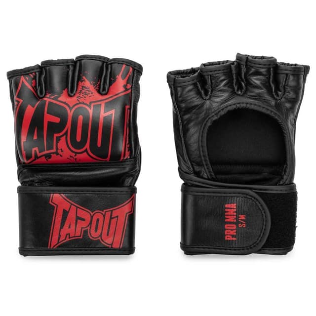 🥊 Tapout MMA Pro Fight Handschuhe aus Leder (1 Paar) PRO MMA, Black/Red, S, 960005