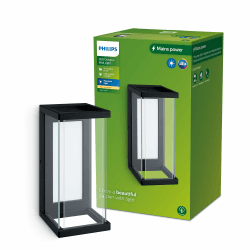 🌟 Philips Outdoor Ulyzo Wandleuchte 12W, 2700 Kelvin warmweißes Licht, IP44 wetterfest, schwarz 🌟