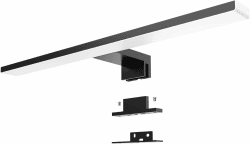 Aogled LED Spiegelleuchte 40cm 10W 820lm 6500K Schwarz - Badezimmerlampe