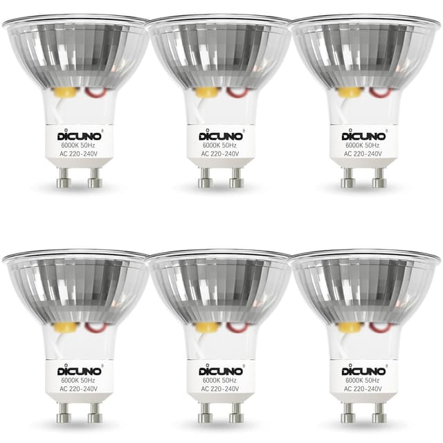 🌟 DiCUNO GU10 LED Kaltweiß 5W, 6er Pack 6 Stück 🌟