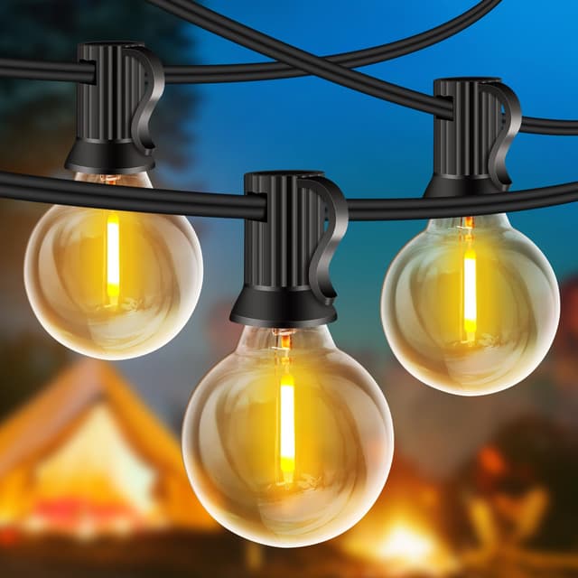 LED Lichterkette Außen, 10M Warmweiß G40 20+2 Glühbirnen, IP44 Wasserdicht