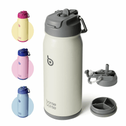 🌟 BOTTLE BOTTLE Trinkflasche Edelstahl 16oz(473ml) mit Strohhalm 🌟