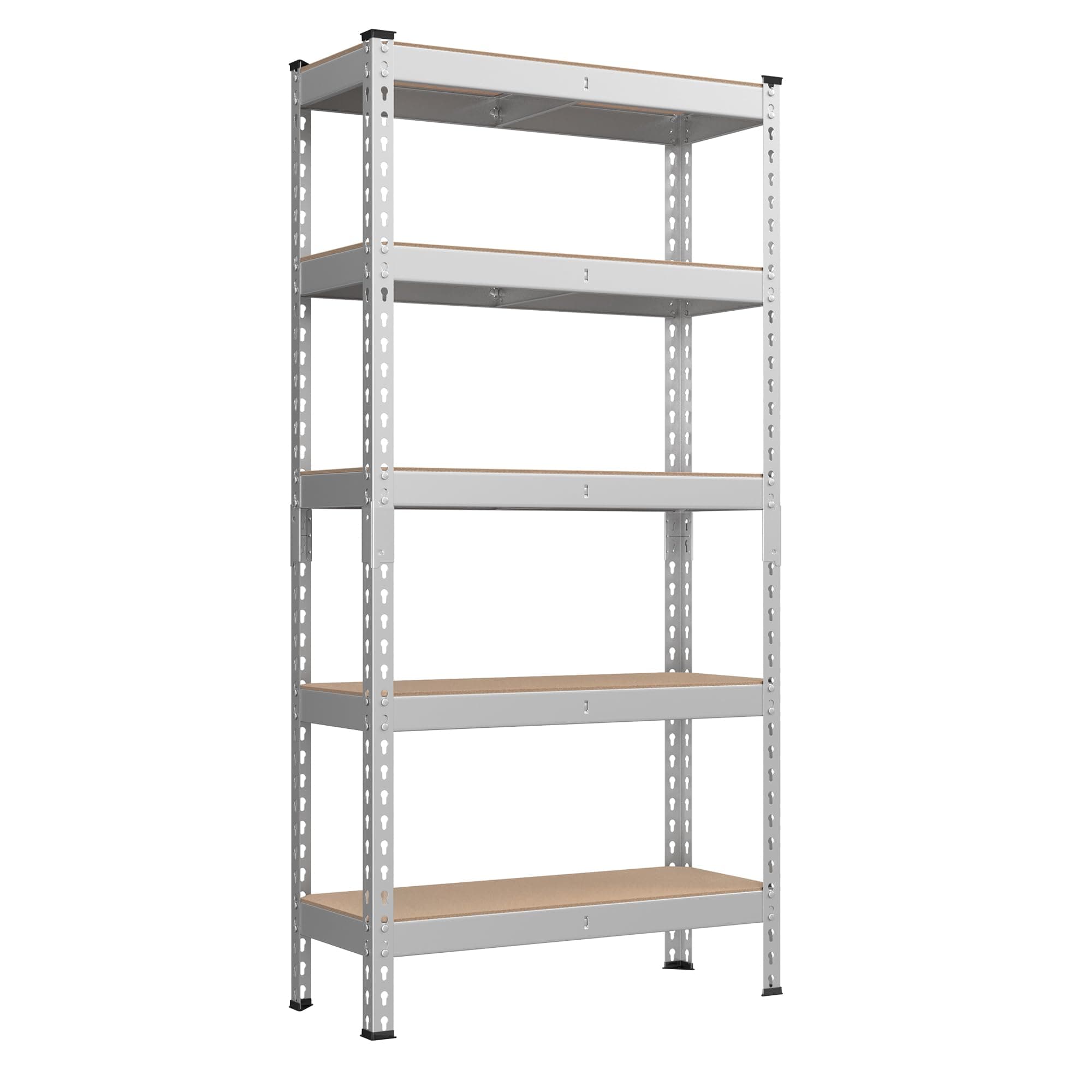 SONGMICS Schnelle Montage Schwerlastregal 5 Ablagen 30 x 75 x 150 cm Silbern 🏋️‍♂️