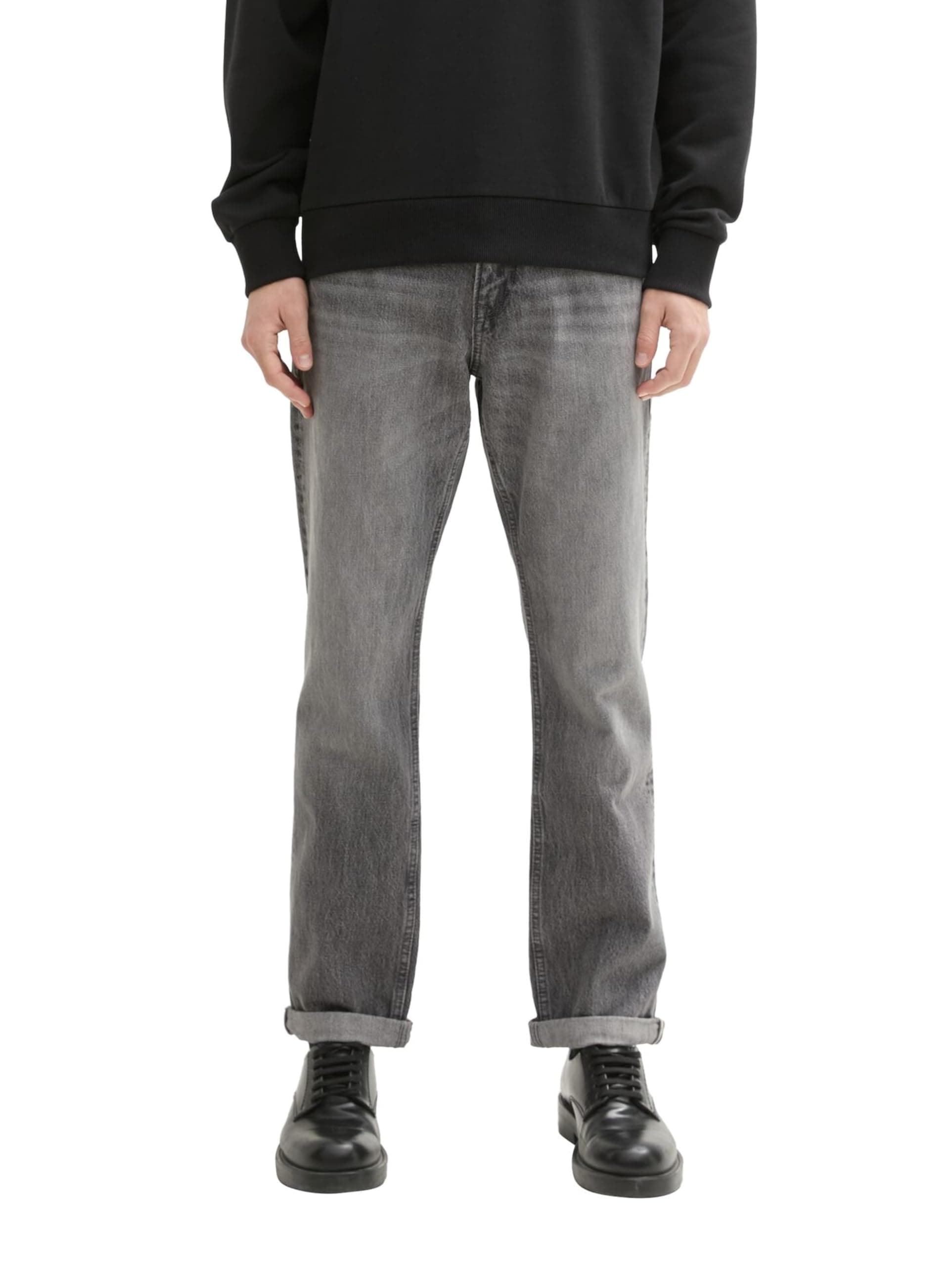 👖 TOM TAILOR Denim Herren Aedan Straight Jeans 36W / 34L 10219 - Used Mid Stone Grey Denim Angebot!