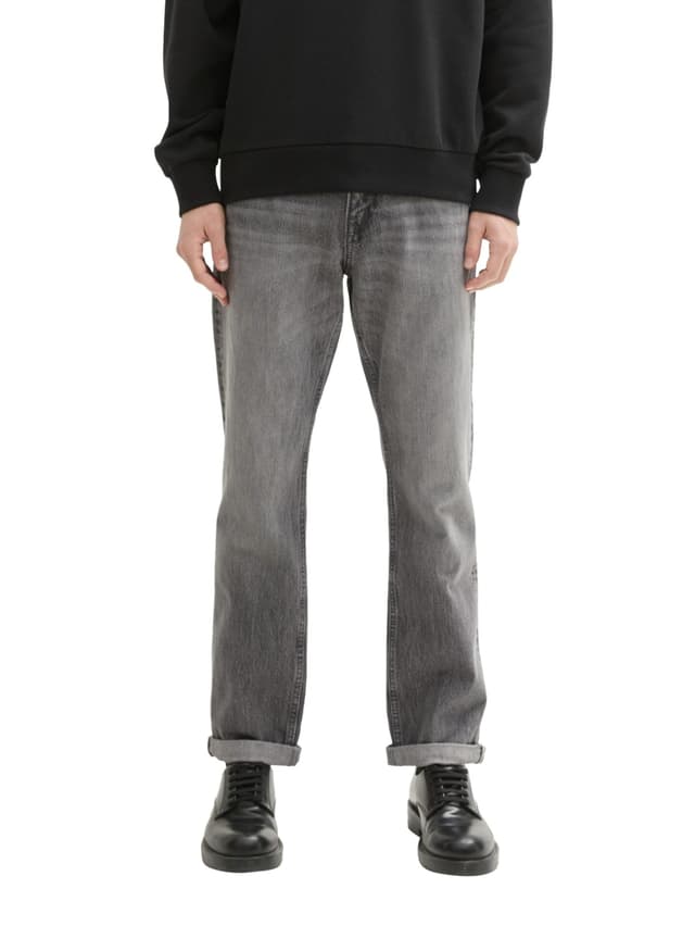 👖 TOM TAILOR Denim Herren Aedan Straight Jeans 36W / 34L 10219 - Used Mid Stone Grey Denim Angebot!