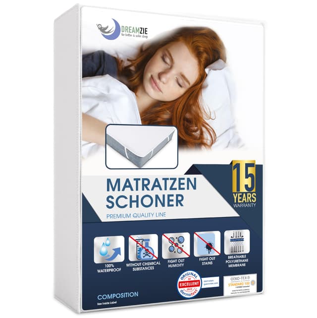 Dreamzie Matratzenschoner 90x190 cm 🌟 Wasserdicht & Atmungsaktiv 🌿 Made in EU und Oeko-TEX Zertifiziert 🛏️ Kinder 1 90 x 190 cm