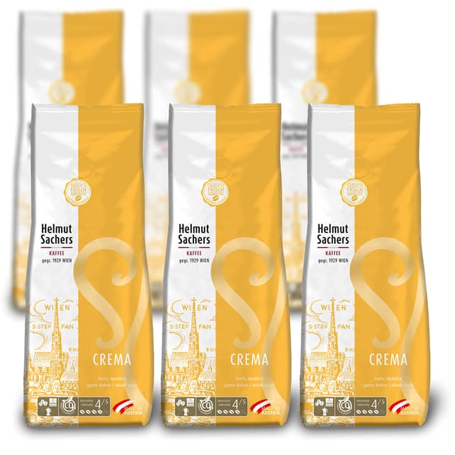 🌟 Helmut Sachers Kaffee - Crema, Intensität 4/5, 100% Arabica, ganze Kaffeebohnen 🌟