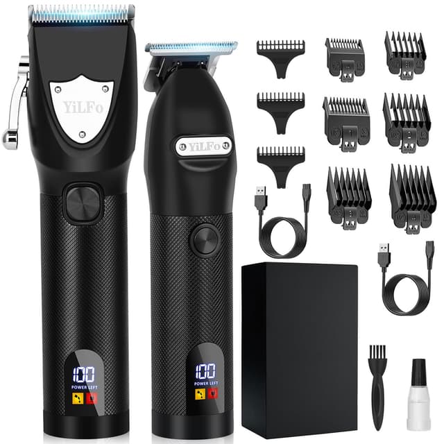 🔥 YiLFo Haarschneidemaschine Profi - Barttrimmer Herren Set Schwarz