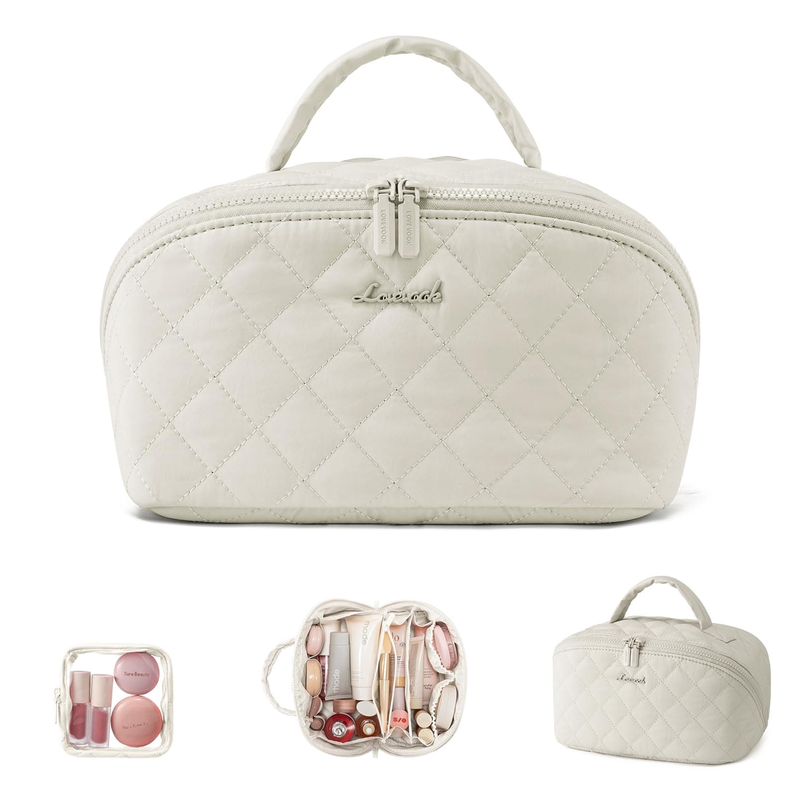 LOVEVOOK Kosmetiktasche Damen Make-up Tasche Groß Schminktasche Organizer mit 180°-Flachdesign 🌟