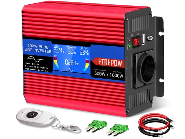 ETREPOW 500W Wechselrichter 24v auf 230v 🌟 Reiner Sinus Spannungswandler