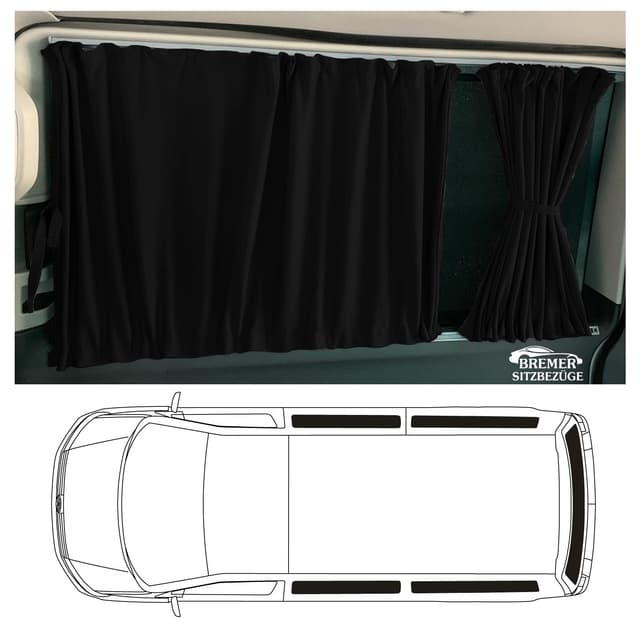 🚐 BREMER SITZBEZÜGE Maß Gardinen Vorhänge Sonnenschutz für Mercedes Vito Viano W639