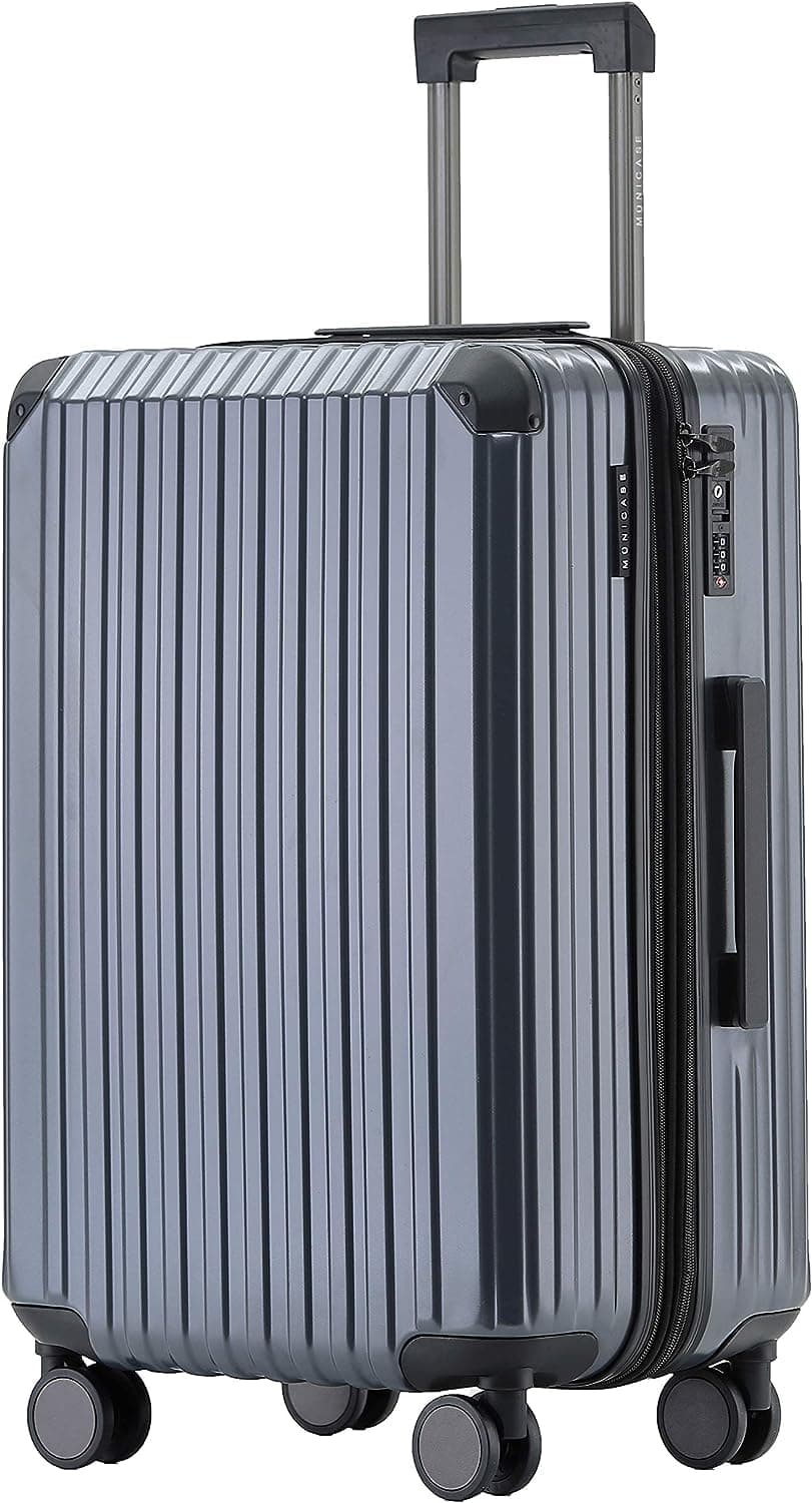 Münicase M816 TSA-Schloss Koffer Reisekoffer Trolley Kofferset Hardschale Boardcase (Grau, Großer Koffer) - Tolles Angebot! 🧳✈️