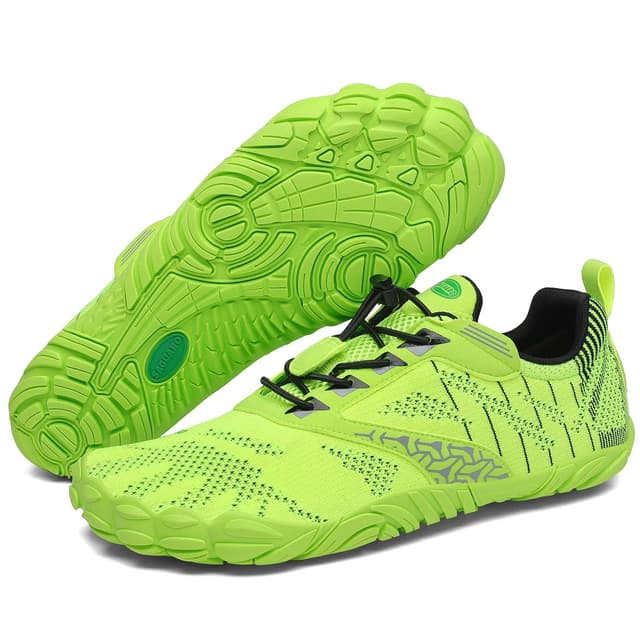 SAGUARO Unisex Barfußschuhe Damen Minimalistische Fitnessschuhe Herren Outdoor Wanderschuhe Traillaufschuhe Gr.36-48 41 EU Gelbgrün 🏞️