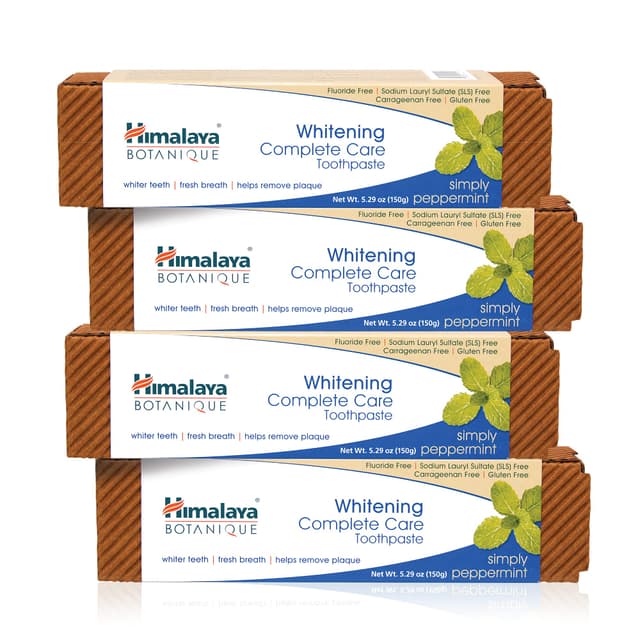 🌿 Botanique Whitening Peppermint Zahncreme | Natürliches Aufhellen & Stärken | Fluorid & SLS frei | 100% Vegetarisch & Vegan - 150g (4er Pack)