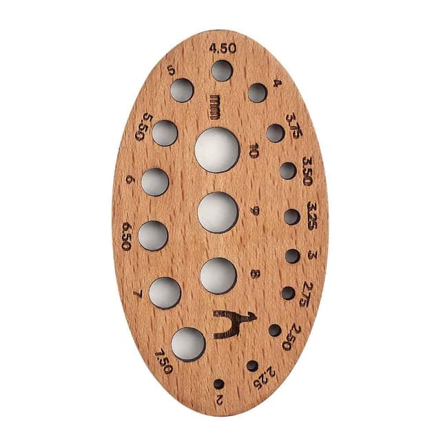 🧶📏 Pony Knitters Gauge ovales Holz - 1Stk 🔥