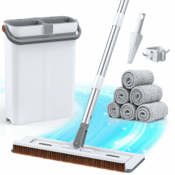 🧹🧼 Euqvunn Wischmopp Set mit Eimer, Bodenwischer für die Reinigung von Böden 🧼🧹