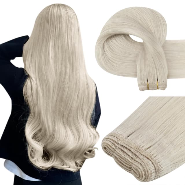 Einfache Jugend Blond Tressen Echthaar 50 cm ❄️