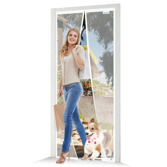 JOY2SEE Fliegengitter Tür 140x210cm Weiß 🦟🚪 Schutz für Ihre Familie