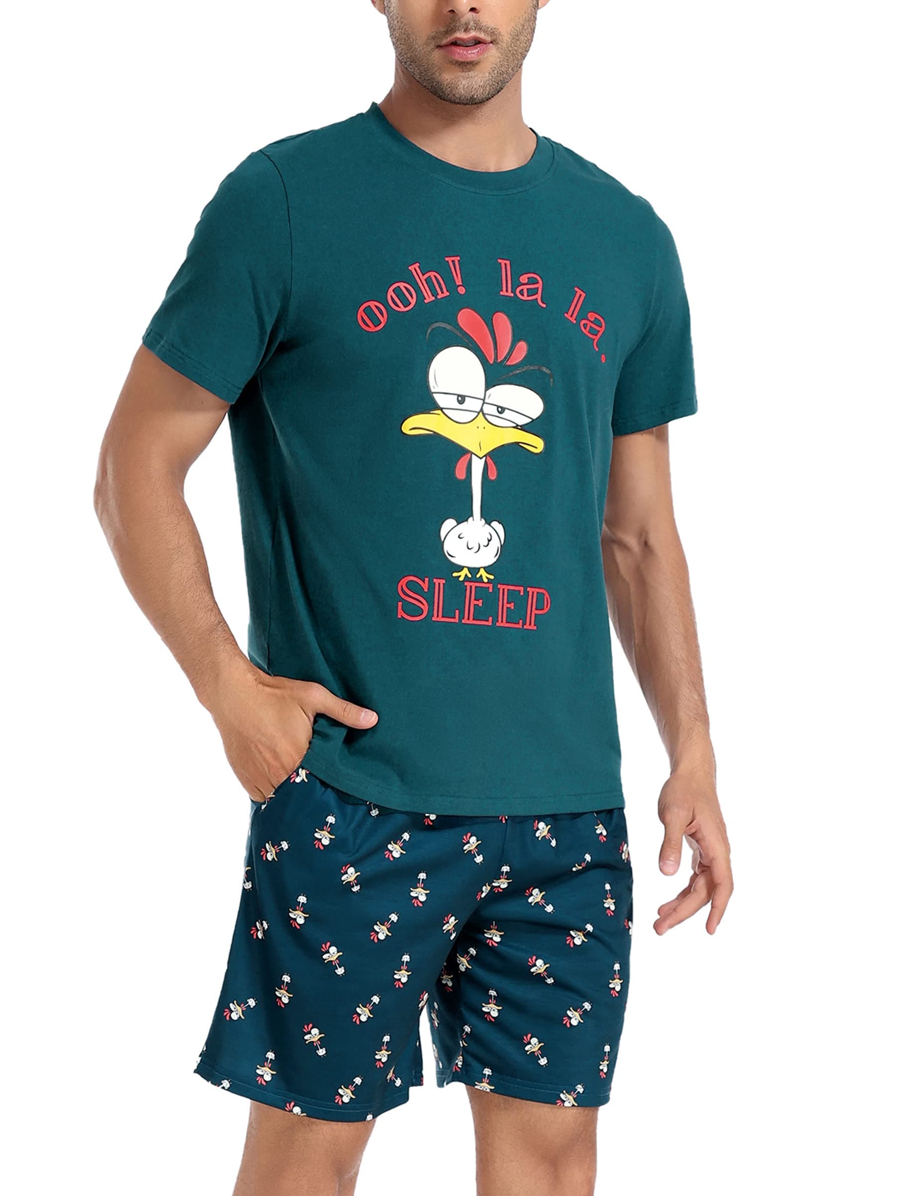 Jezonga Schlafanzug Herren Kurz Pyjama 🌙💤