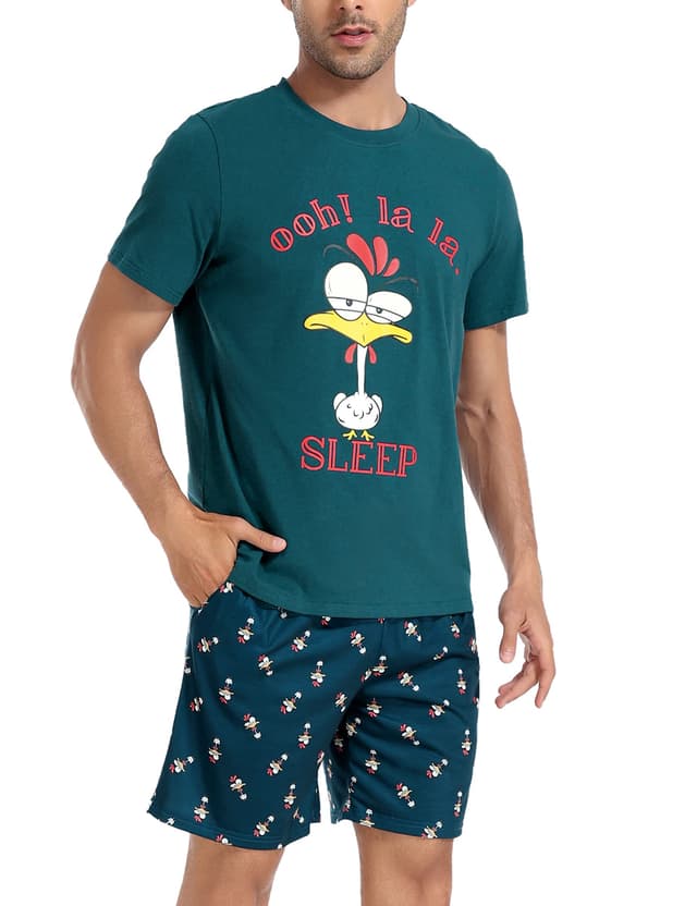Jezonga Schlafanzug Herren Kurz Pyjama 🌙💤