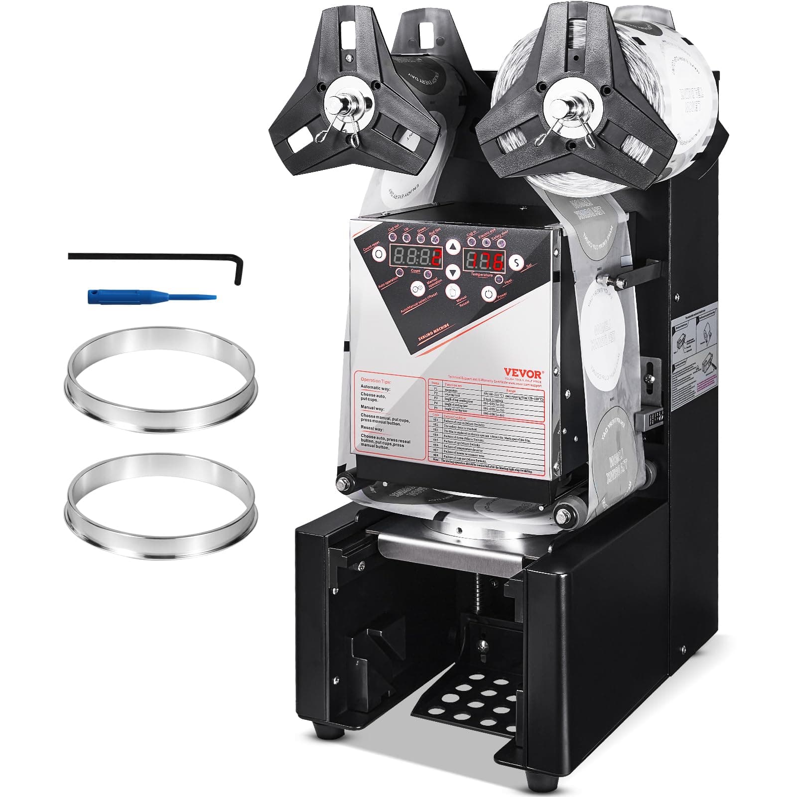 VEVOR Verschließmaschine für 500-650Tassen/h 🛒 Elektrischer Boba-Teeverschließer