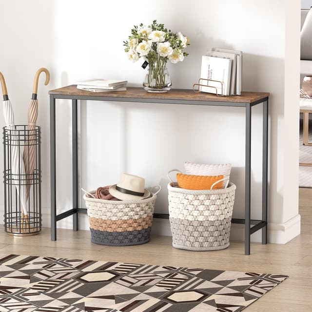 🌟 Lebenswichtiger 100cm Konsolentisch - Rustikales Braun 🌟