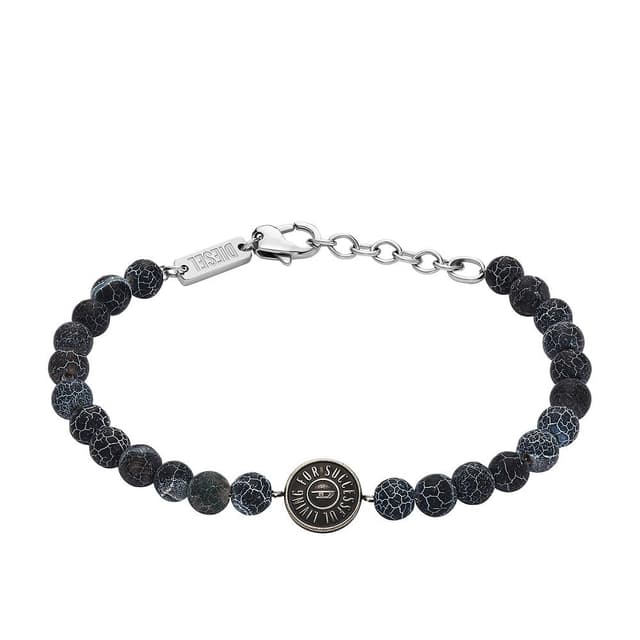 🔥 Angebot: Diesel Herren Halbedelsteinarmband mit Karabinerverschluss Schwarz