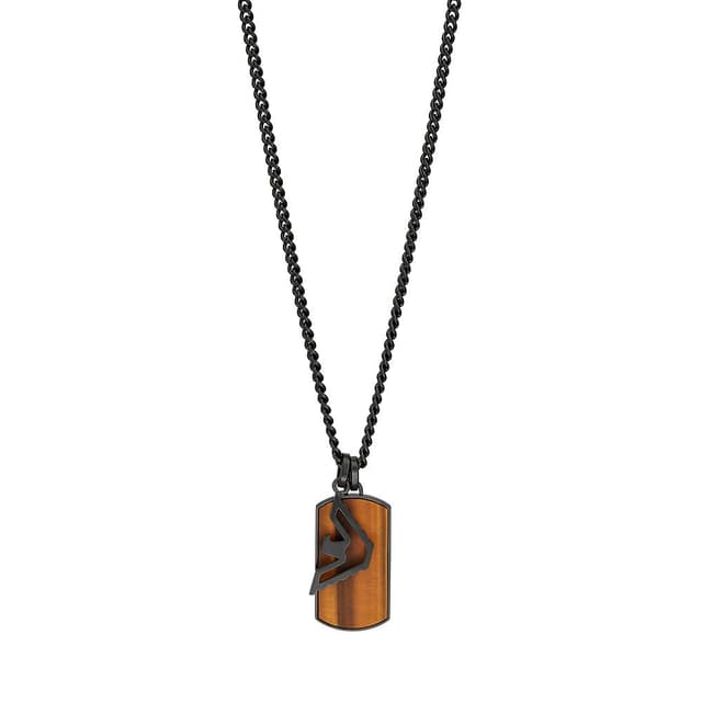 🎁 Angebot: Emporio Armani Herren-Halskette Edelstahl Dunkelbraun