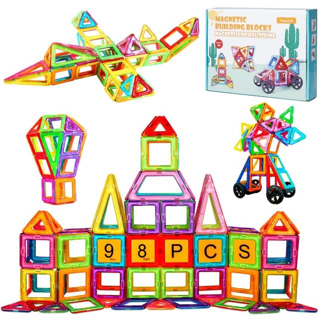 Assark 98pcs Magnetische Bausteine für Kinder 🏰🚀🎁