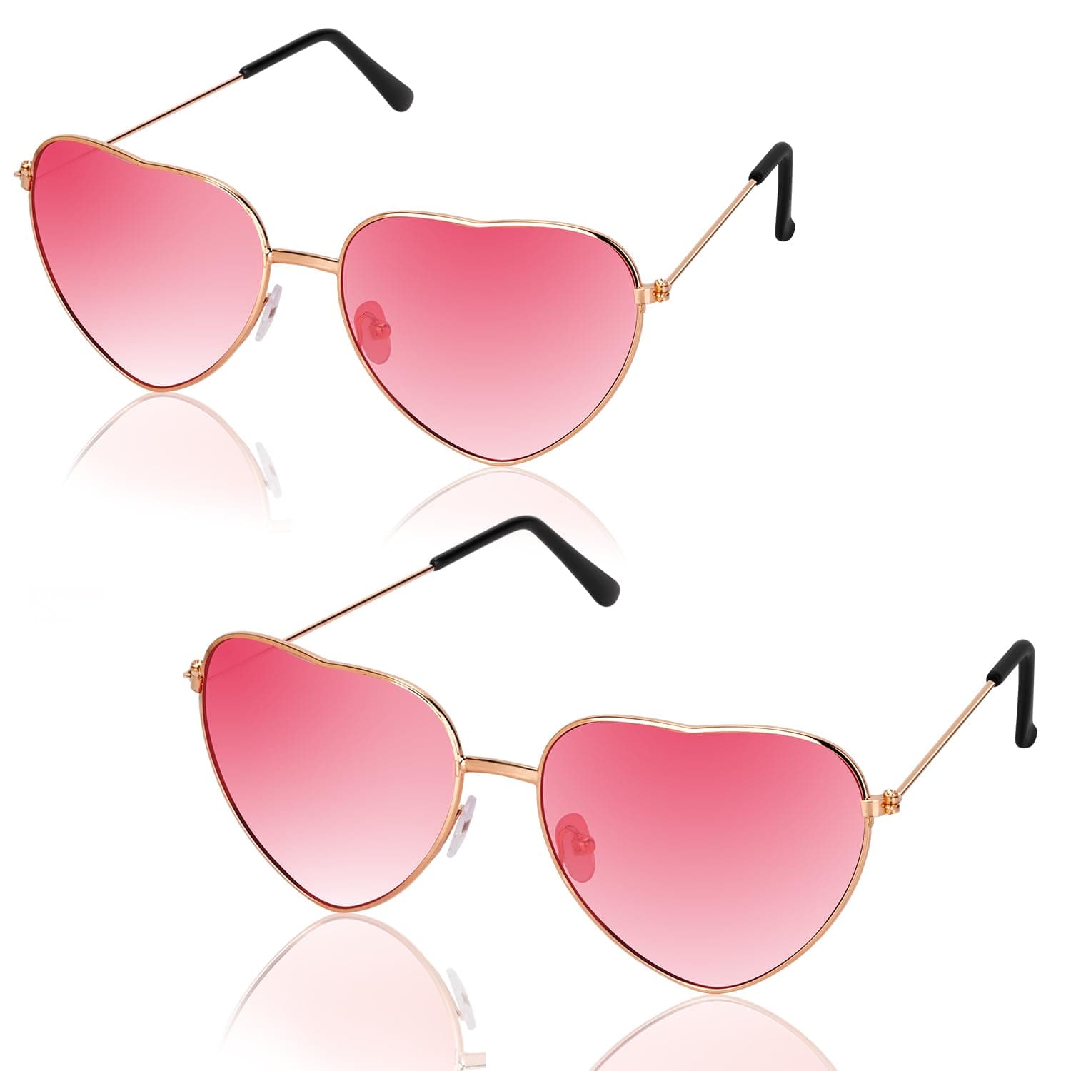 Orifinter 2 Pack Herz Sonnenbrille - Hippie Accessoires für Damen 🕶️❤️