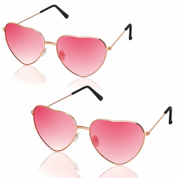 Orifinter 2 Pack Herz Sonnenbrille - Hippie Accessoires für Damen 🕶️❤️
