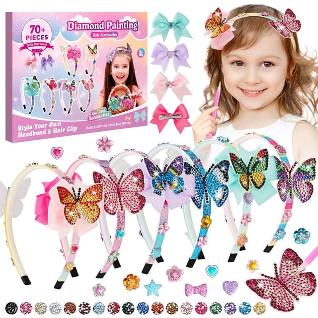Vinitoy Haarreifen Selber Machen Mädchen - Bastelset Kinder Spielzeug ab 5 Jahren 🎨🌟