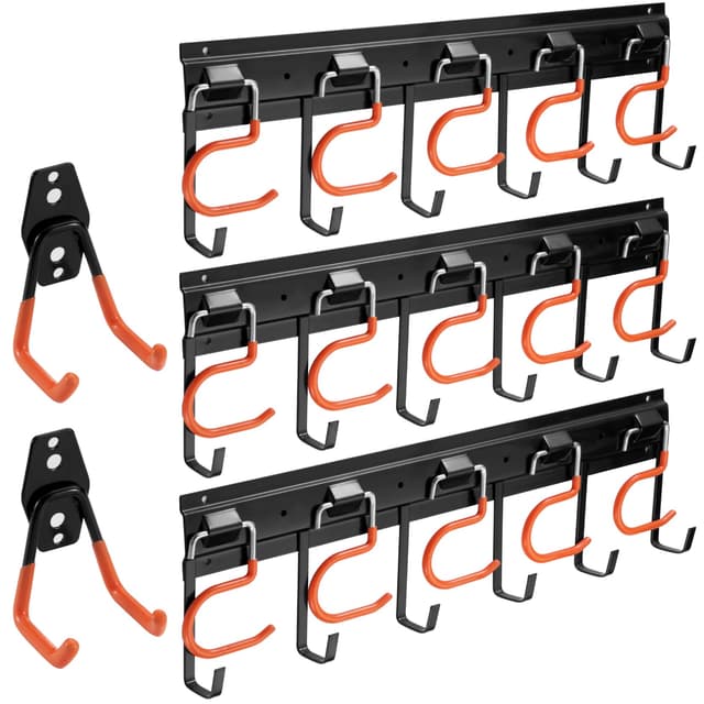 Sinoer 51 Ganzmetall-Garagen-/Gartenwerkzeug-Organizer mit U-Garagenhaken
