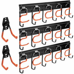 Sinoer 51 Ganzmetall-Garagen-/Gartenwerkzeug-Organizer mit U-Garagenhaken