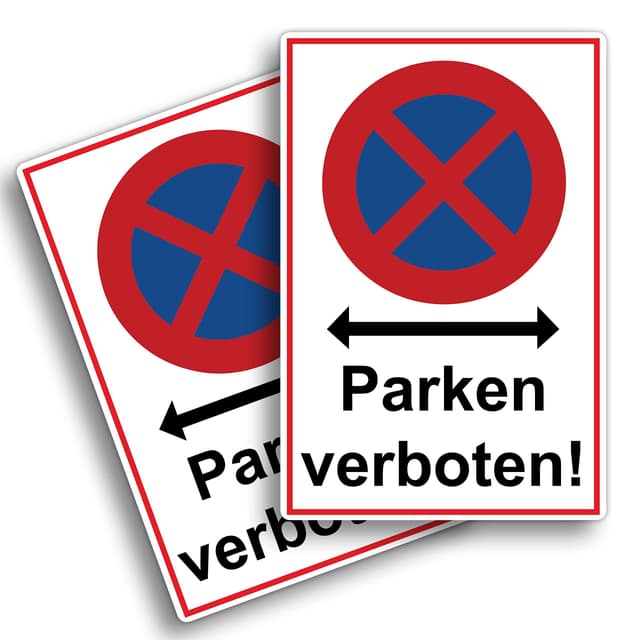 🚫🅿️ 2 Stück XXL Absolutes Halteverbot Schild 30 x 40 cm aus PVC Hartschaumplatte 5 mm 🚫🅿️