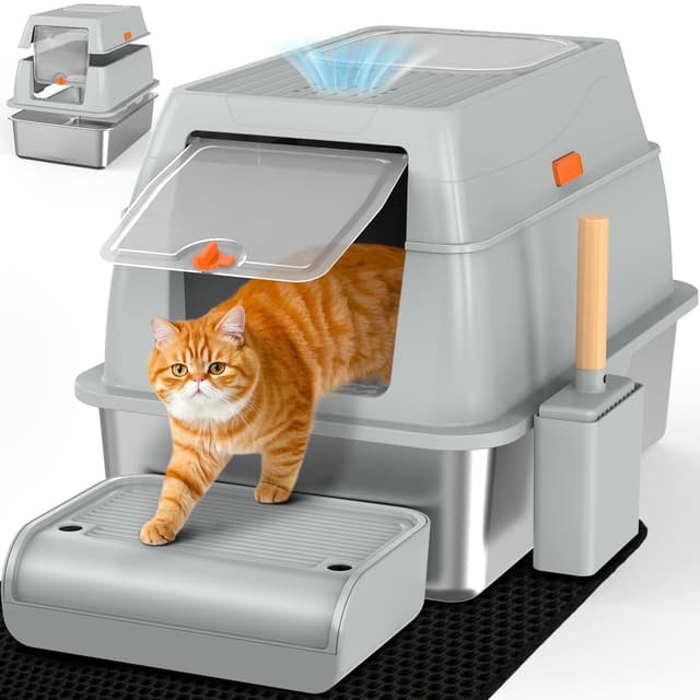 SZEETECH Katzenklo Groß XL aus Edelstahl 🐱