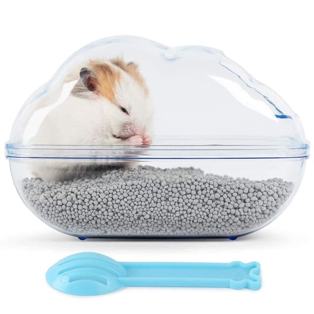 🐹 Hochwertiges transparentes Hamster Sandbadezimmer in Blau L