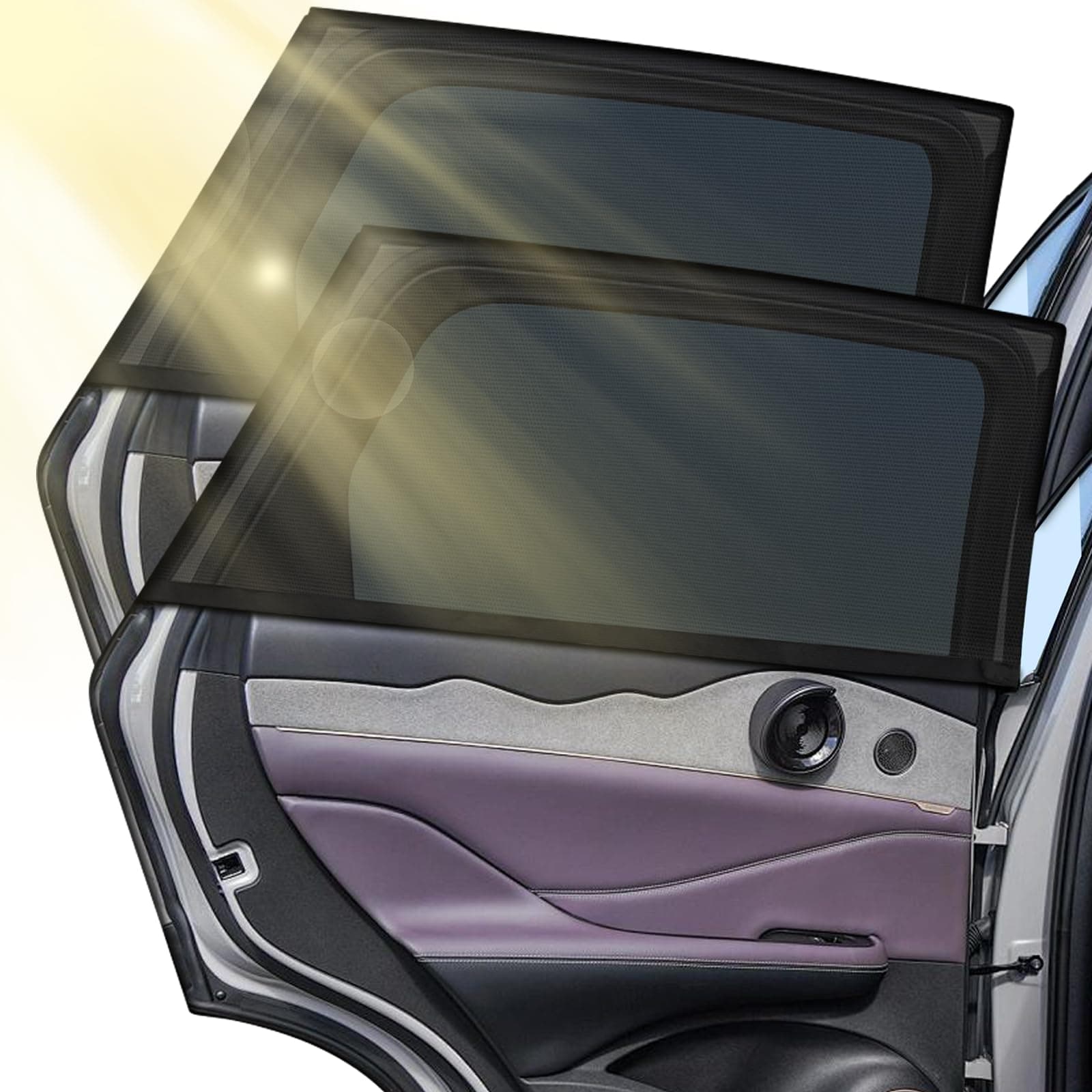 🚗 2 Stück Sonnenschutz Auto Baby mit UV Schutz - Sonnenblende für Kinder 🌞