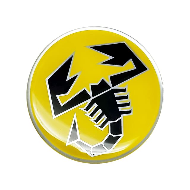 🦂 Abarth 21552 Aufkleber 3D Skorpion Gelb, Durchmesser 44 mm