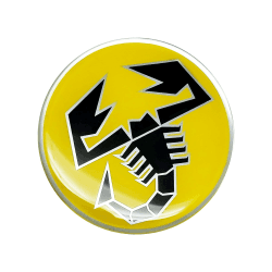 🦂 Abarth 21552 Aufkleber 3D Skorpion Gelb, Durchmesser 44 mm