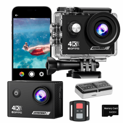 TIMNUT 4K60FPS Action Kamera, 40M wasserdichte Unterwasserkamera 📷🌊