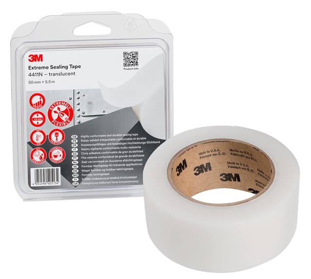 🔥 Angebot! 3M Hochleistungs-Dichtband 4411N - 50mm x 5.5m - Transluzent