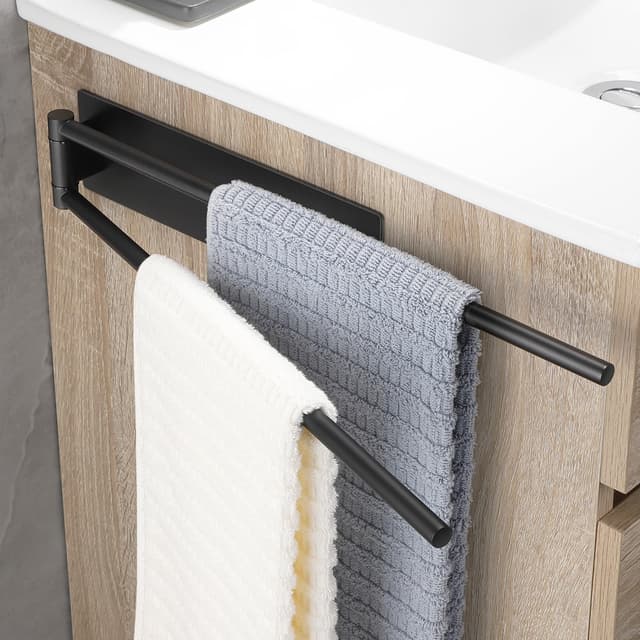 🛁 OETAMS Handtuchhalter Ohne Bohren Schwarz Matt 180° Schwenkbar Handtuchstange Selbstklebend 🚿