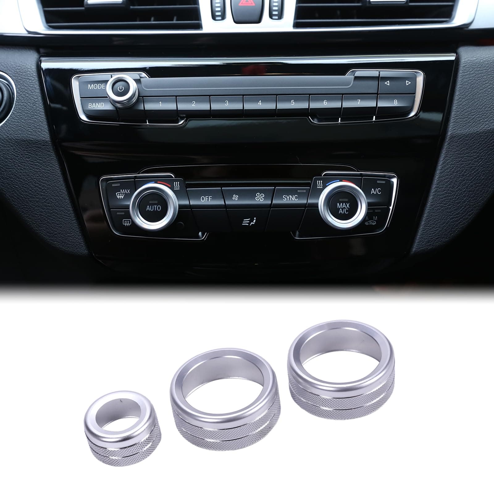 🚗🔊 DIYUCAR 3x für 1 2 3 4 Serie F30 F34 F46 GT X1 F48 13-17 Auto Klimaanlage Knöpfe Audio Kreis Trim Legierung Zubehör