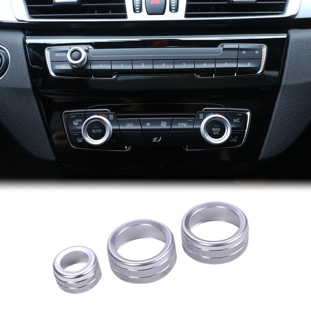 🚗🔊 DIYUCAR 3x für 1 2 3 4 Serie F30 F34 F46 GT X1 F48 13-17 Auto Klimaanlage Knöpfe Audio Kreis Trim Legierung Zubehör