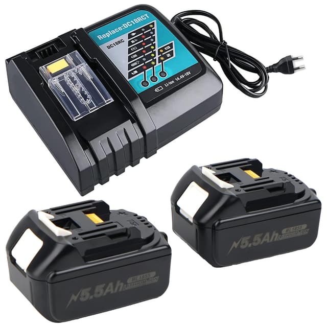 🔋🔌 2 x 18V 5500mAh MAKITA18V Akku Ersatzakku & Ladegerät Deal! 🔌🔋