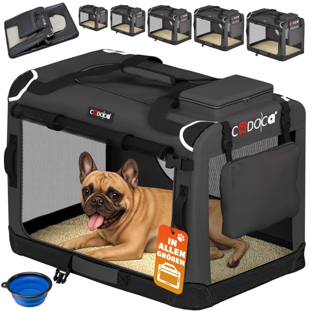 🐾 CADOCA® Faltbare Hundebox - Perfekt für unterwegs 🚗