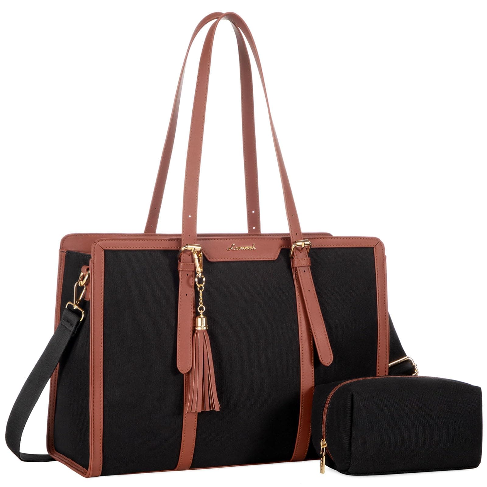 LOVEVOOK Tote Bag Damen Groß Laptop Handtasche 15,6 Zoll Umhängetasche