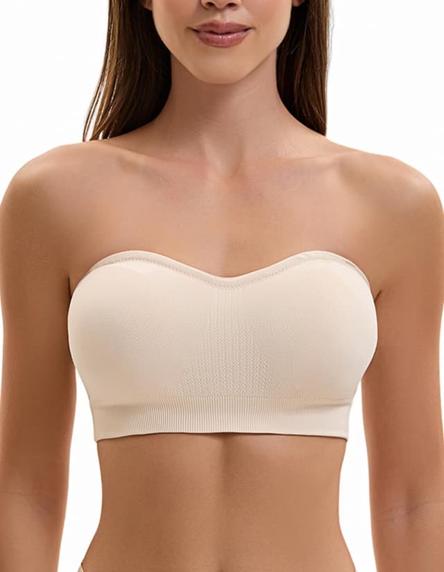 🌟 Damen Trägerloser BH Push Up Bandeau Top 🎀 Große Größen 🌸 Rutschfestes Silikon Bralette