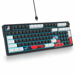 SOLIDEE Verkabelte 95% Mechanische Gaming-Tastatur - 98 Black/Red Switch